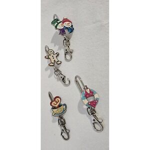 Christmas Lot Of 4 Metal Hook Key Chains